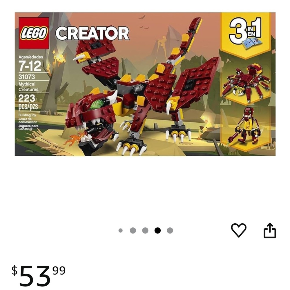 Lego 31073 Creator Mythical Creatures 3-in-1 Set